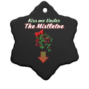 Kiss Me Under The Mistletoe Ceramic Star Ornament