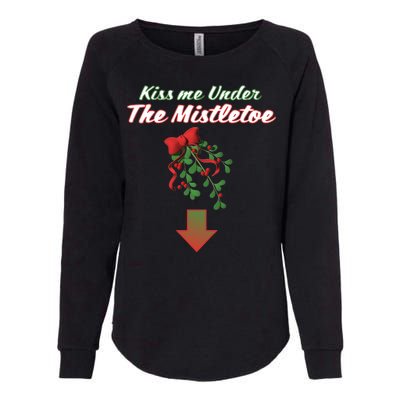 Kiss Me Under The Mistletoe Womens California Wash Sweatshirt