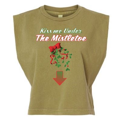 Kiss Me Under The Mistletoe Garment-Dyed Women's Muscle Tee