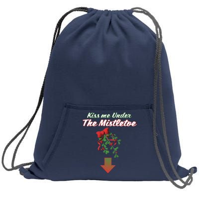 Kiss Me Under The Mistletoe Sweatshirt Cinch Pack Bag