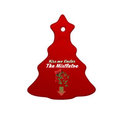 Kiss Me Under The Mistletoe Ceramic Tree Ornament