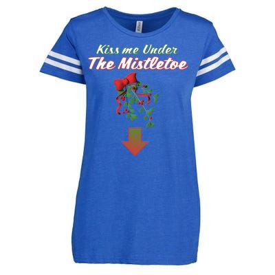 Kiss Me Under The Mistletoe Enza Ladies Jersey Football T-Shirt