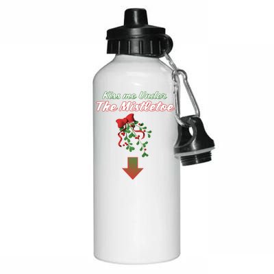 Kiss Me Under The Mistletoe Aluminum Water Bottle