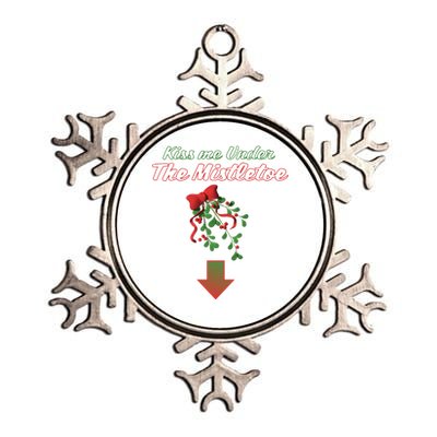 Kiss Me Under The Mistletoe Metallic Star Ornament