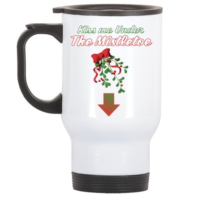 Kiss Me Under The Mistletoe Stainless Steel Travel Mug