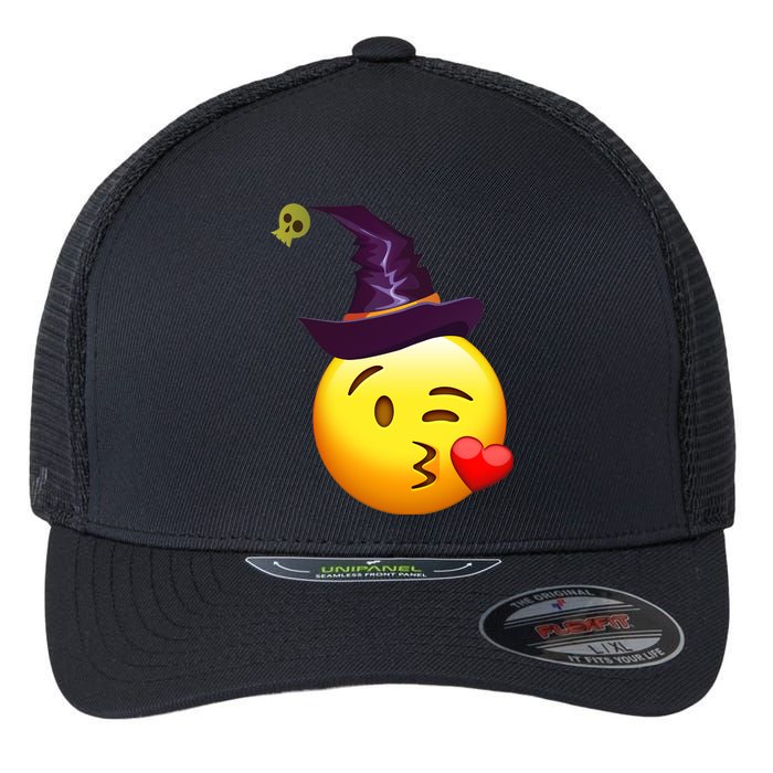 Kiss Witch Emoji Flexfit Unipanel Trucker Cap