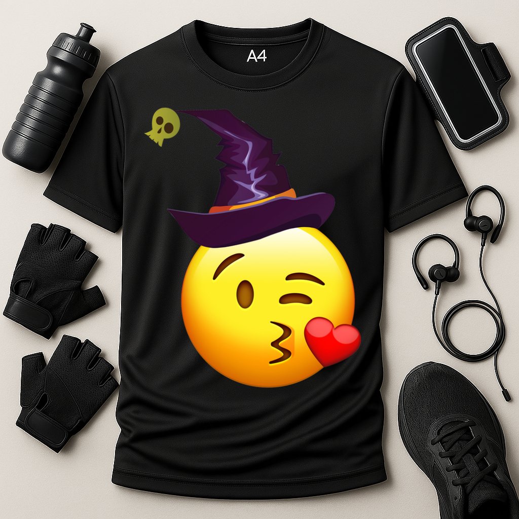 Kiss Witch Emoji Cooling Performance Crew T-Shirt