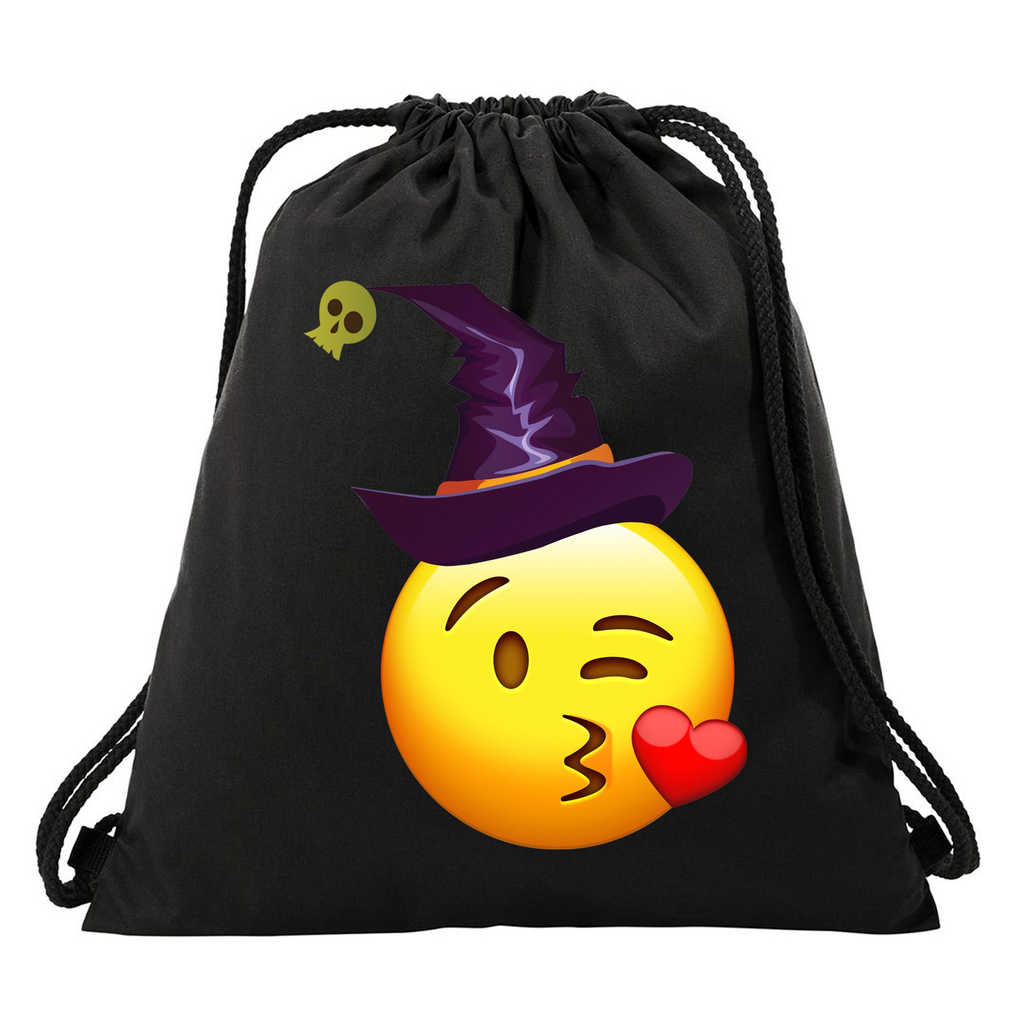 Kiss Witch Emoji Drawstring Bag