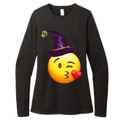 Kiss Witch Emoji Womens CVC Long Sleeve Shirt