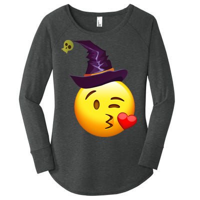 Kiss Witch Emoji Women's Perfect Tri Tunic Long Sleeve Shirt