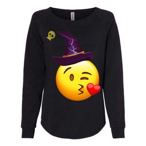 Kiss Witch Emoji Womens California Wash Sweatshirt