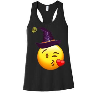 Kiss Witch Emoji Women's Racerback Tank