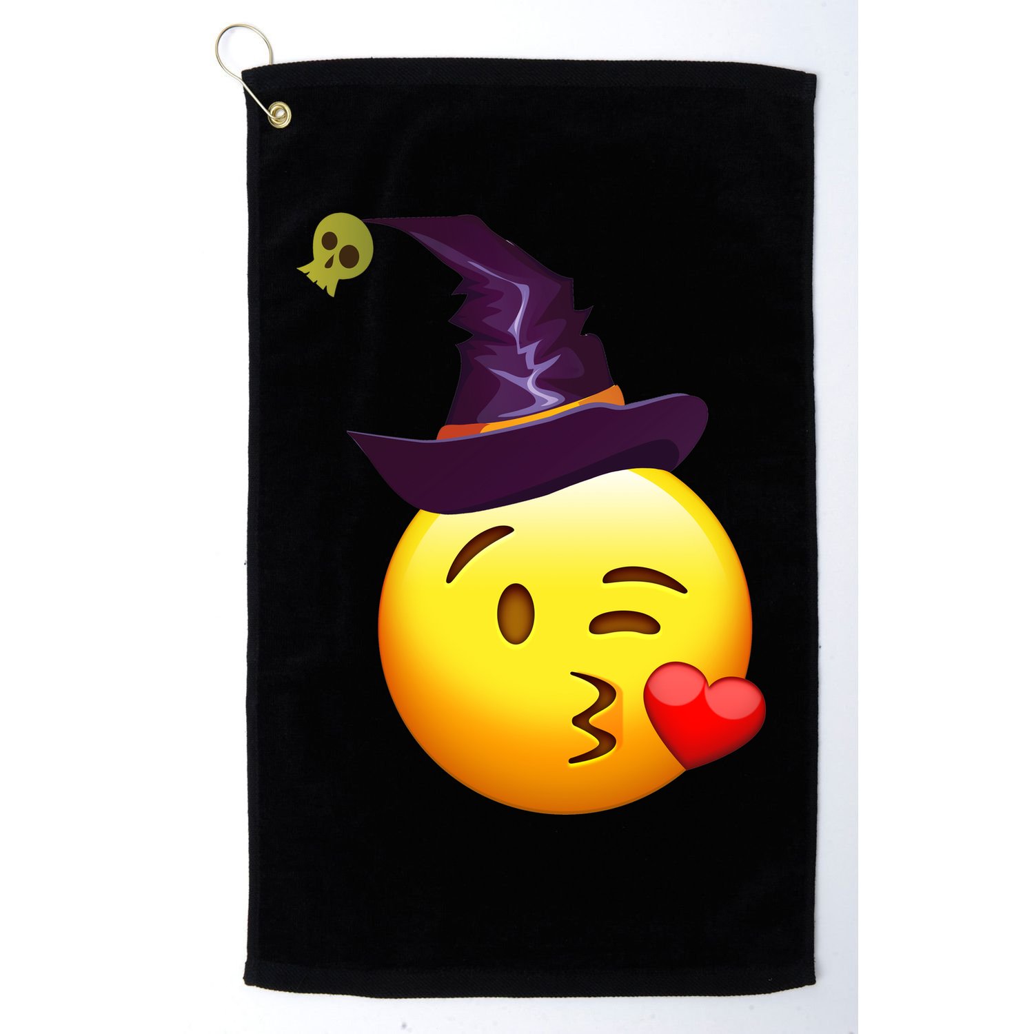 Kiss Witch Emoji Golf Towel