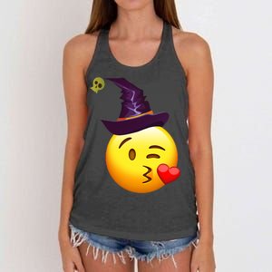 Kiss Witch Emoji Women's Knotted Racerback Tank