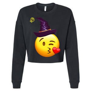 Kiss Witch Emoji Cropped Pullover Crew