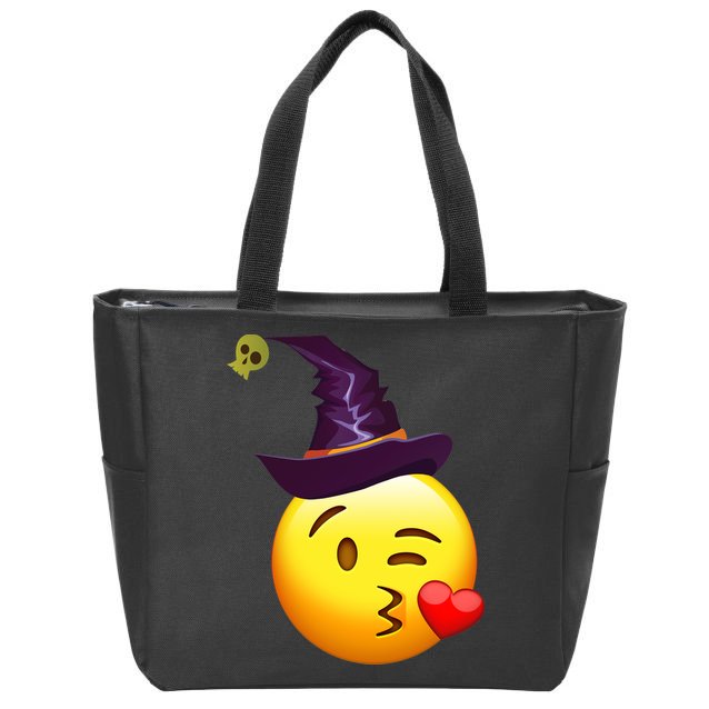 Kiss Witch Emoji Zip Tote Bag