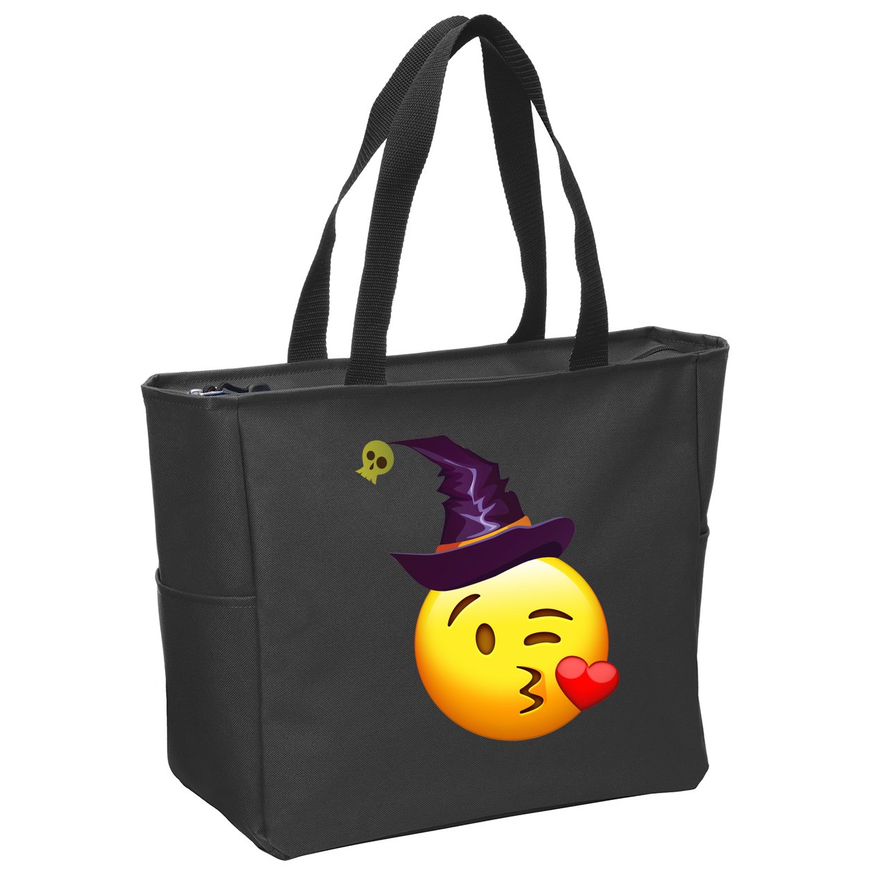 Kiss Witch Emoji Zip Tote Bag
