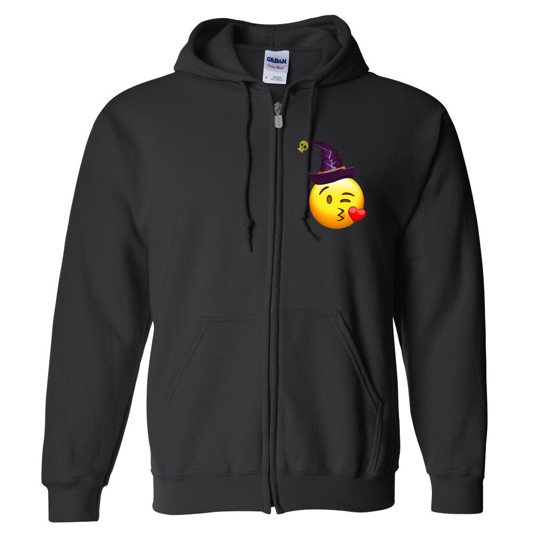 Kiss Witch Emoji Full Zip Hoodie