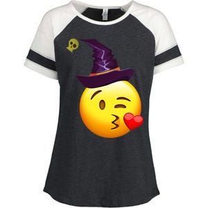 Kiss Witch Emoji Enza Ladies Jersey Colorblock Tee