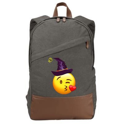 Kiss Witch Emoji Cotton Canvas Backpack