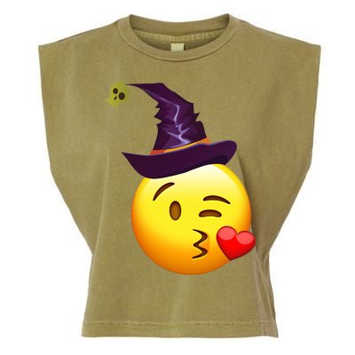 Kiss Witch Emoji Garment-Dyed Women's Muscle Tee