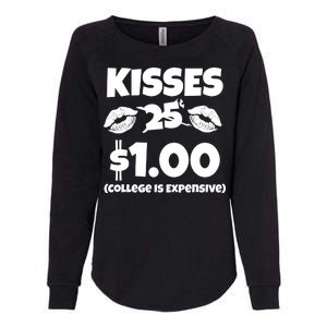 Kisses 1 Dollar College Is Expensive Womens California Wash Sweatshirt