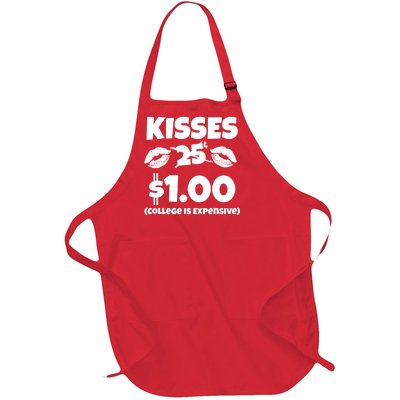 Kisses 1 Dollar College Is Expensive Full-Length Apron With Pockets