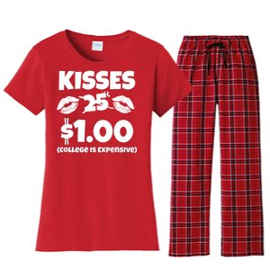 Kisses 1 Dollar College Is Expensive Women's Flannel Pajama Set