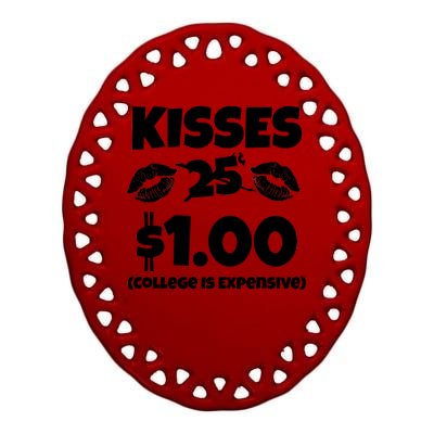 Kisses 1 Dollar College Is Expensive Ceramic Oval Ornament