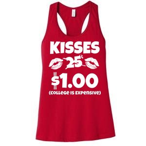 Kisses 1 Dollar College Is Expensive Women's Racerback Tank