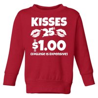 Kisses 1 Dollar College Is Expensive Toddler Sweatshirt