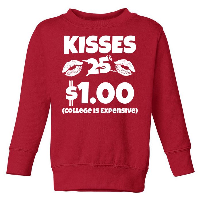 Kisses 1 Dollar College Is Expensive Toddler Sweatshirt