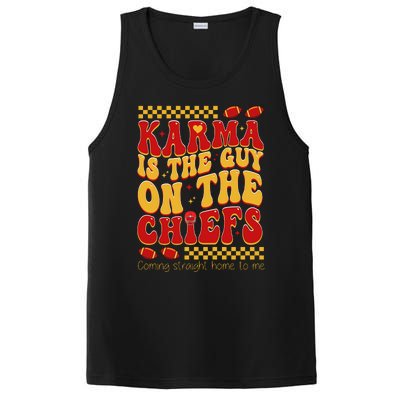 Karma Is The Guy Coming Straight Home To Me Retro Groovy Football PosiCharge Competitor Tank