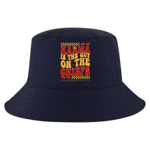 Karma Is The Guy Coming Straight Home To Me Retro Groovy Football Cool Comfort Performance Bucket Hat