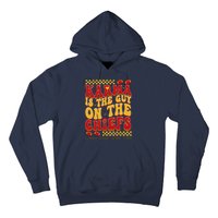 Karma Is The Guy Coming Straight Home To Me Retro Groovy Football Hoodie