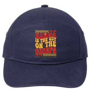 Karma Is The Guy Coming Straight Home To Me Retro Groovy Football 7-Panel Snapback Hat