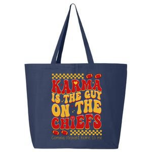 Karma Is The Guy Coming Straight Home To Me Retro Groovy Football 25L Jumbo Tote