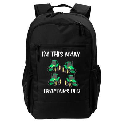 Kids Im This Many Tractors Old Boy 4th Birthday 4 Years Old Daily Commute Backpack