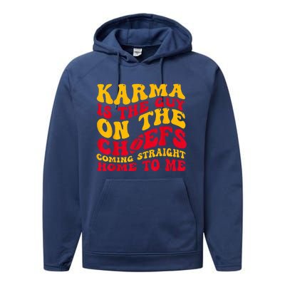 Karma Is the Guy on the Chief TRENDY  Performance Fleece Hoodie