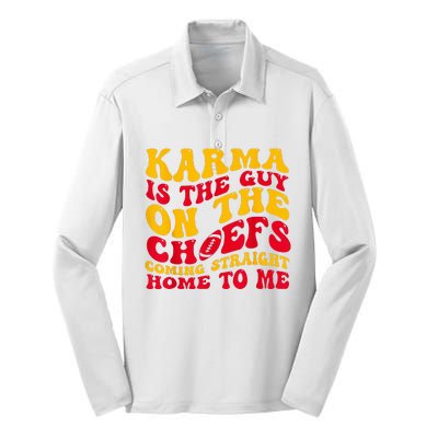 Karma Is the Guy on the Chief TRENDY  Silk Touch Performance Long Sleeve Polo