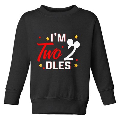 Kids Im Twodles 2nd Birthday Party 2nd Birthday Toddler Sweatshirt
