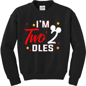 Kids Im Twodles 2nd Birthday Party 2nd Birthday Kids Sweatshirt