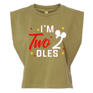 Kids Im Twodles 2nd Birthday Party 2nd Birthday Garment-Dyed Women's Muscle Tee