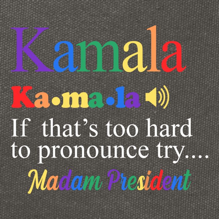 Kamala If Thats Too Hard To Pronounce Try Madam President Rainbow Cotton Canvas Backpack