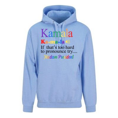 Kamala If Thats Too Hard To Pronounce Try Madam President Rainbow Unisex Surf Hoodie