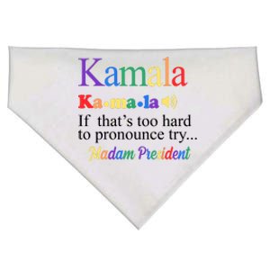 Kamala If Thats Too Hard To Pronounce Try Madam President Rainbow USA-Made Doggie Bandana