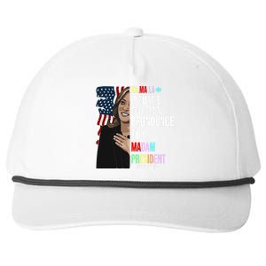 Kamala If That’S Too Hard To Pronounce Try Madam President Snapback Five-Panel Rope Hat