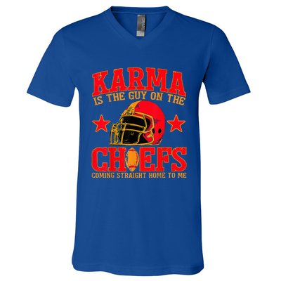 Karma Is the Guy on the Chief TRENDY  V-Neck T-Shirt