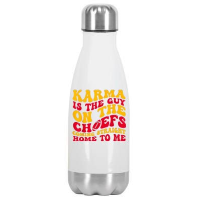 Karma Is The Guy On The Chief Trendy Stainless Steel Insulated Water Bottle