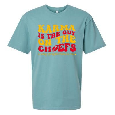 Karma Is the Guy on the Chief Coming Straight Home to Me  Sueded Cloud Jersey T-Shirt